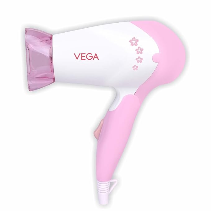 VEGA Insta Glam Foldable 1000 Watts Hair Dryer With 2 Heat & Speed Settings | VHDH-20