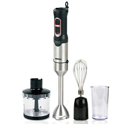 INALSA Robot Hand Blender with 600ml Multipurpose Jar - INOX 1000 - 1000 Watt