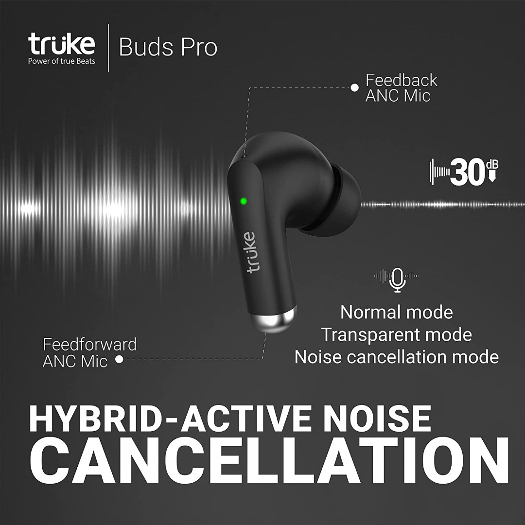truke Buds PRO Hybrid Truly Wireless Earbuds With ANC