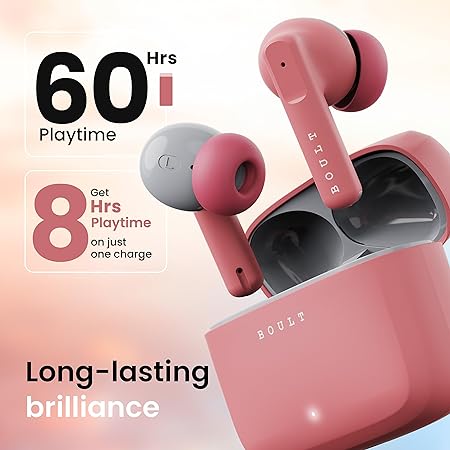 Boult Audio Z60 Truly Wireless in Ear Earbuds | Flamingo Pink