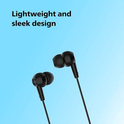 Philips Audio TAE1107BK Wired in-Ear Earphones with Built in Mic