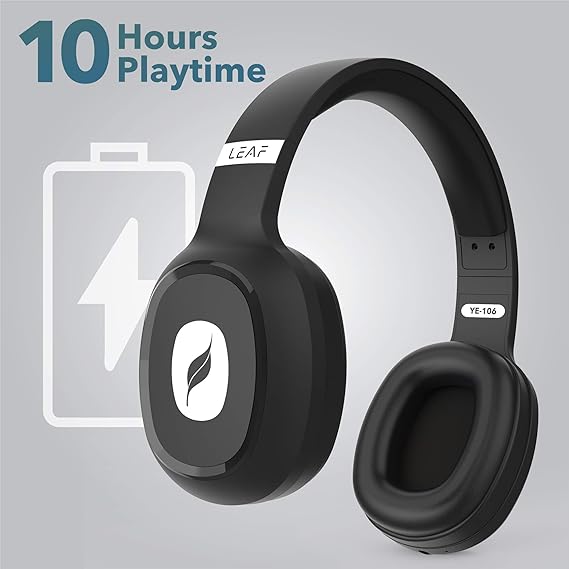 Leaf Bass Wireless Bluetooth Over Ear Headphones with Mic
