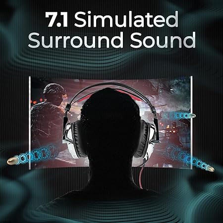 Zebronics ZEB-ORION USB Headphone with simulated 7.1 surround sound | 40mm driver | RGB LED