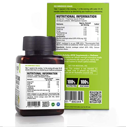 WoW Garcinia Cambogia Capsules, 60 Count