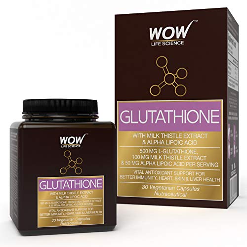 WoW Glutathione with Milk Thistle Extract 500 Mg, 30 Veg Capsules