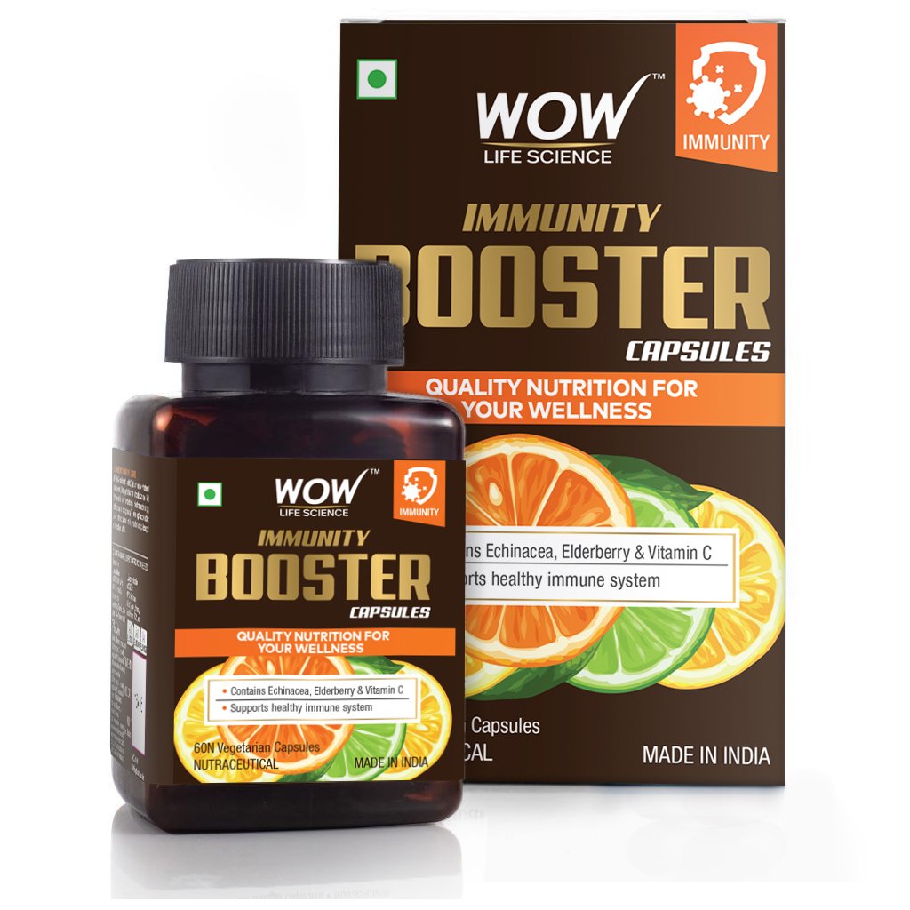 WoW Immunity Booster Capsules, Support Healthy Immune System, 60 Veg Capsules
