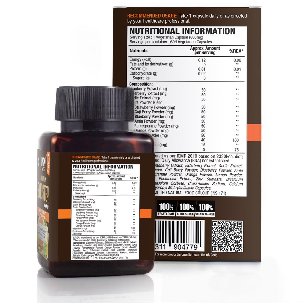 WoW Immunity Booster Capsules, Support Healthy Immune System, 60 Veg Capsules