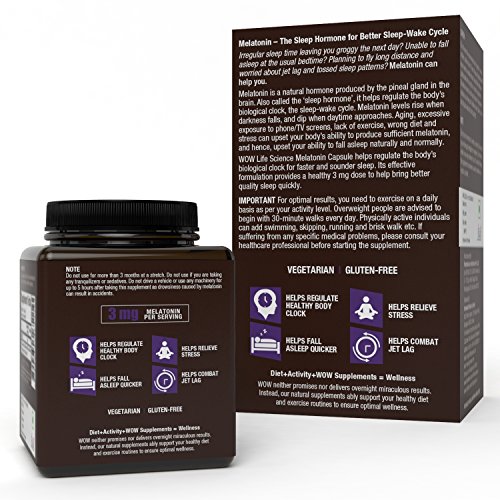 WoW Melatonin 3Mg, 60 Veg Capsules