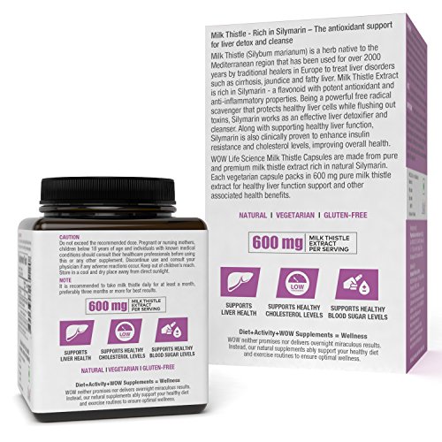 WoW Milk Thistle 600Mg, 60 Veg Capsules