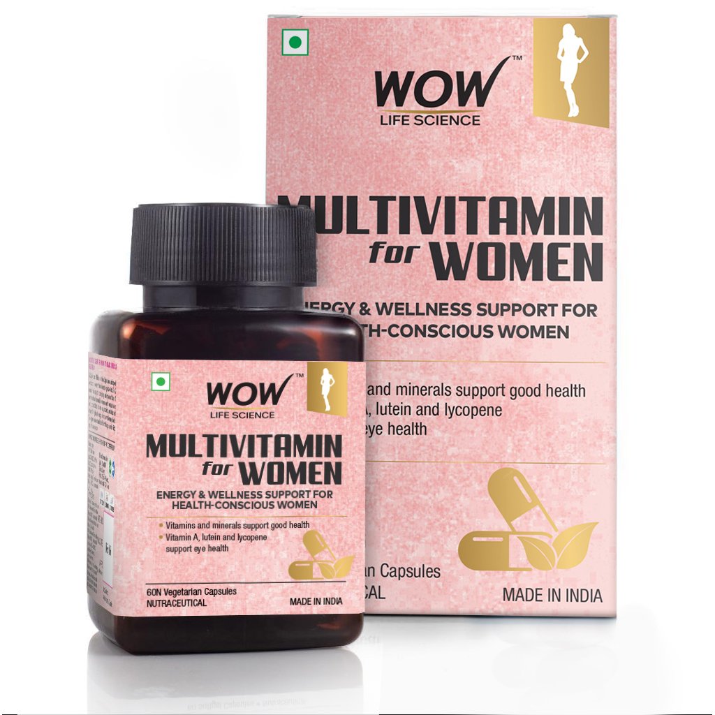 WoW Multivitamin for Women, with Vitamin A, Lutein & Lycopene, 60 Veg Capsules