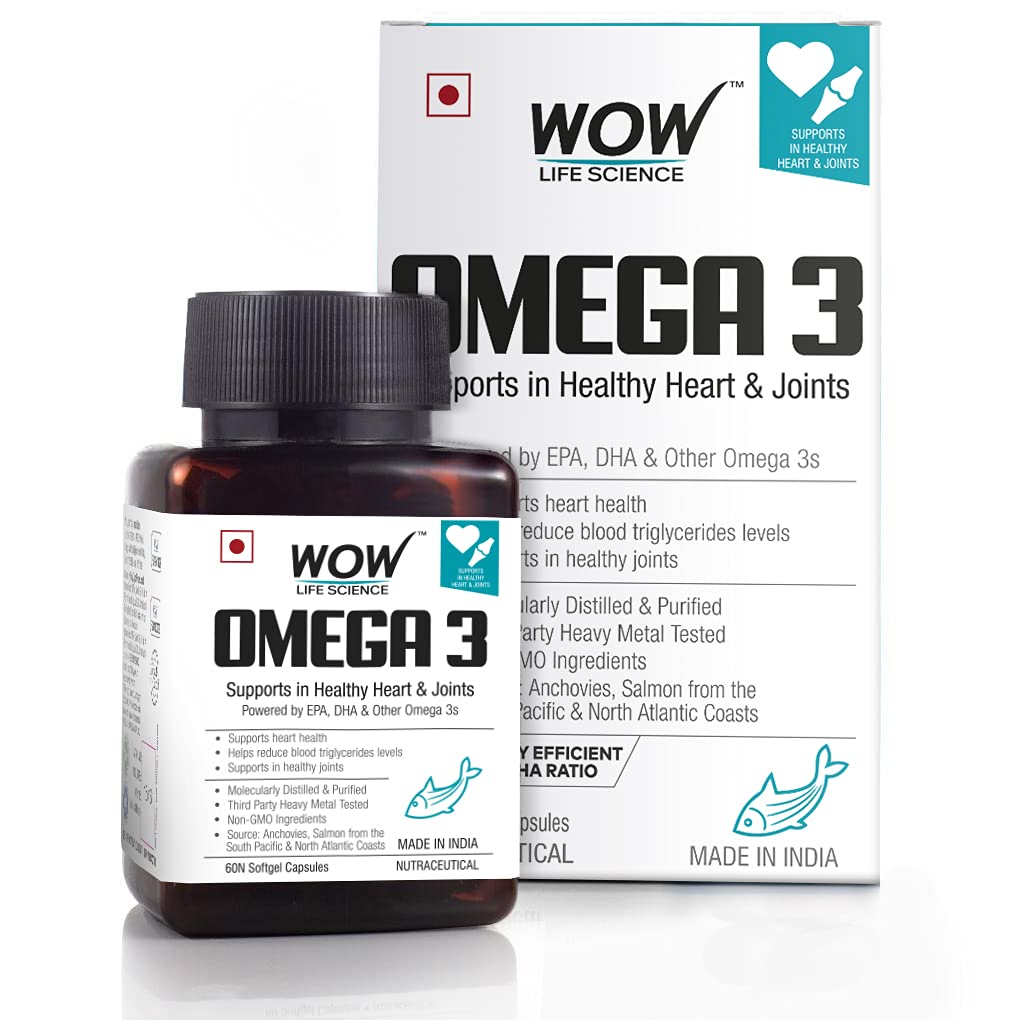 WoW Omega-3 Fish Oil Triple Strength 1000Mg (550Mg EPA; 350Mg DHA; 100Mg Other Omega 3 Fatty Acids), 60 Capsules