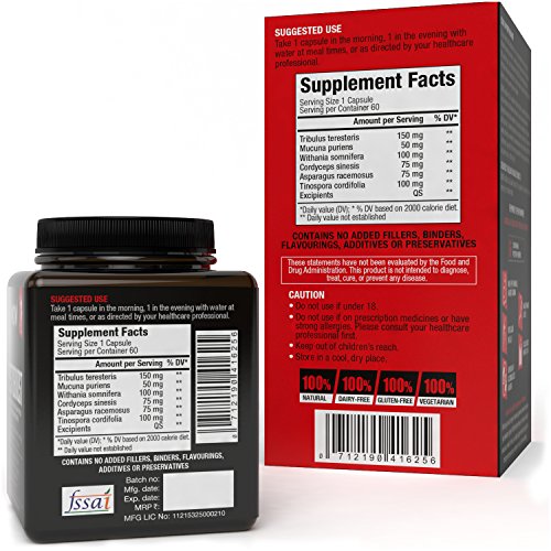 WoW Testoboost 550Mg, 60 Veg Capsules