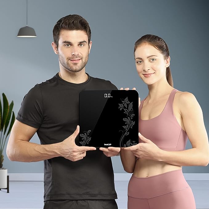 beatXP Gravity Flora Digital Weight Machine For Body Weight with Thick Tempered Glass