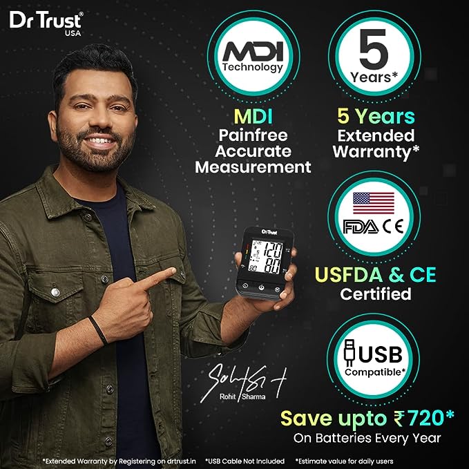 Dr Trust Fully Automatic Comfort Digital Blood Pressure Monitor Machine with Mdi Technology