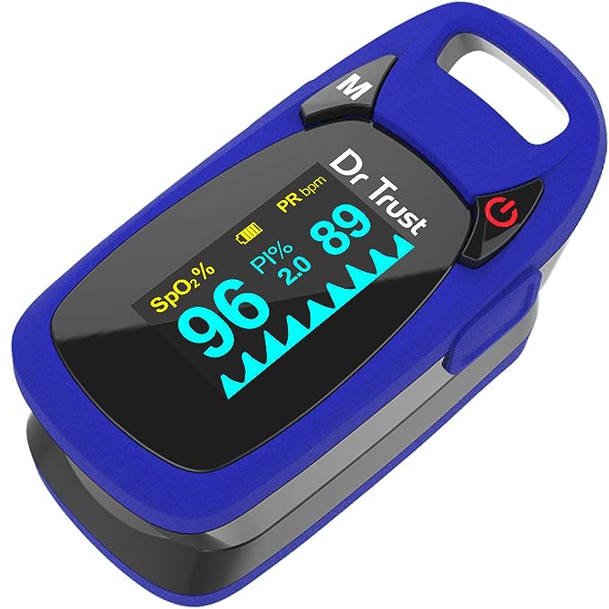 Dr Trust Professional Series Finger Tip Pulse Oximeter With Audio Visual Alarm and Respiratory Rate
