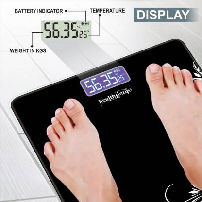 Healthgenie Digital Weight Machine For Body Weight Thick Tempered Glass HD-221