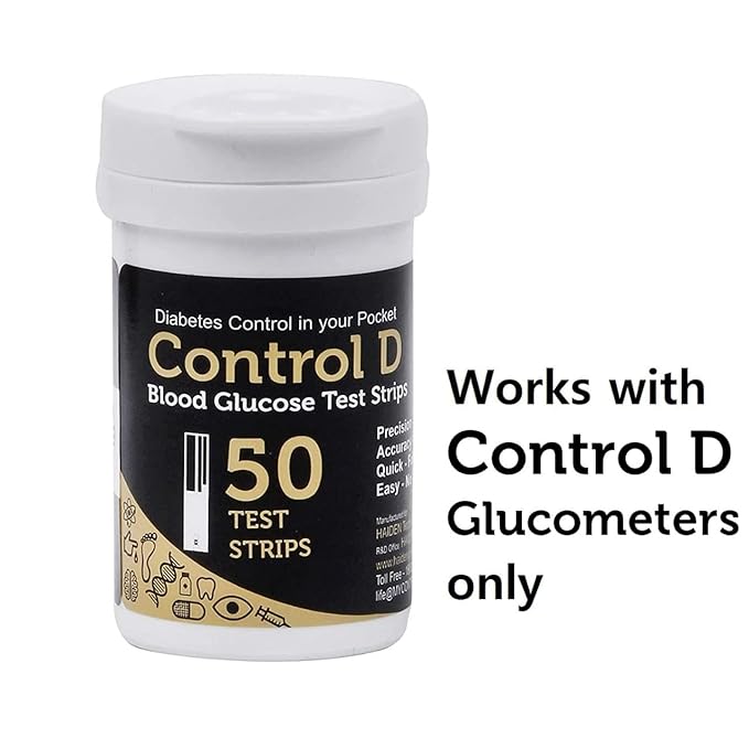 Control D Test Strips for Glucometer, 50 Count