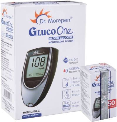 Dr Morepen BG-03 Gluco One Glucometer Combo, 50 Strips