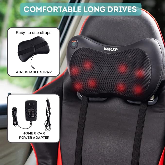 beatXP Deep Heal Pillow Shiatsu Infrared Heat Therapy Massager