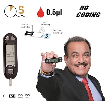 Control D Blood Glucose Monitor, Pack of 50 Strips