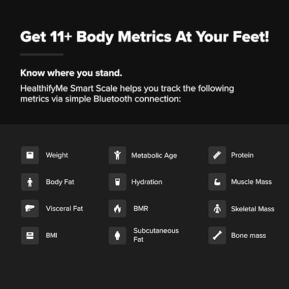 HealthifyMe Smart Scale Get Data Driven Smart Weight Loss and Track 11 Plus Key Body Metrics