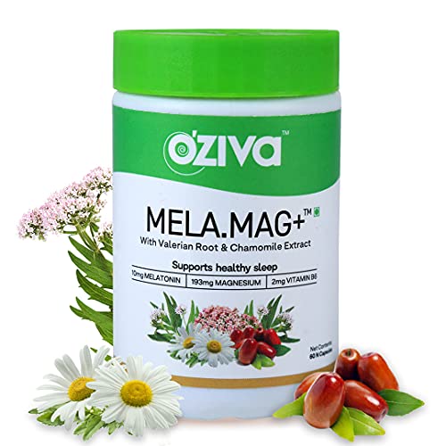 OZiva Mela Mag | 10mg Melatonin | Magnesium | Vitamin B6 | Healthy Deep Sleep