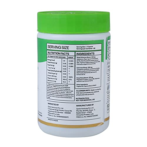 OZiva Mela Mag | 10mg Melatonin | Magnesium | Vitamin B6 | Healthy Deep Sleep