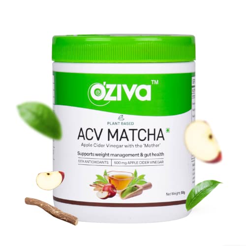 OZiva Plant Based Apple Cider Vinegar Matcha | With Mother | Weight Loss | Better Metabolism