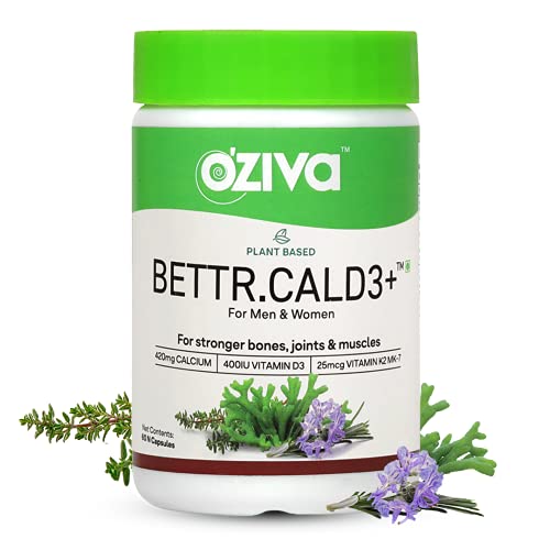 OZiva Bettr.CalD3 Plant Based Calcium | Vitamin D3 and K2 | Stronger Bones and Joints