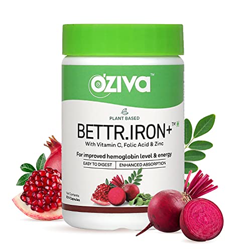 OZiva Bettr.Iron Plant Based Iron | Vitamin C | Improved Hemoglobin | Energy and Immunity