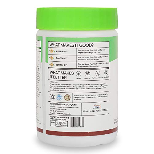 OZiva Bettr.Iron Plant Based Iron | Vitamin C | Improved Hemoglobin | Energy and Immunity