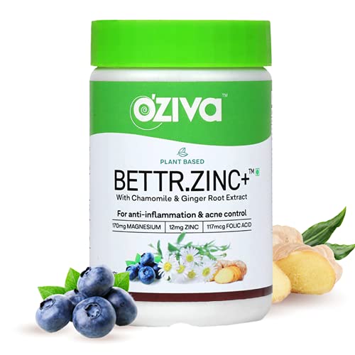 OZiva Bettr.Zinc | Plant Based Zinc | Magnesium and Ginger | Immunity | Acne Control