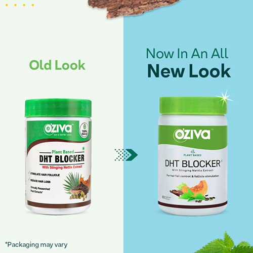 OZiva Plant Based DHT Blocker | Pine Bark | Hairfall Control | Follicle Stimulation