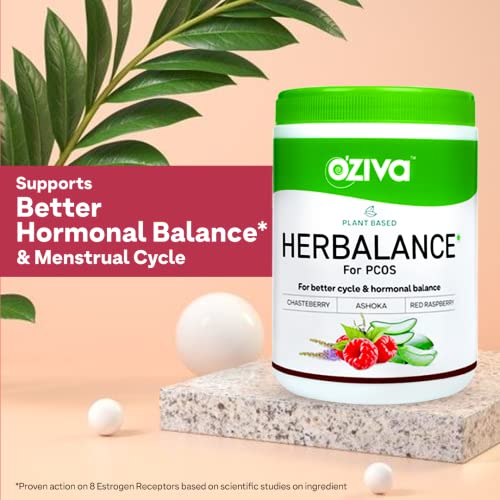 OZiva Plant Based HerBalance for PCOS | Hormonal Balance | Better Menstrual Cycle