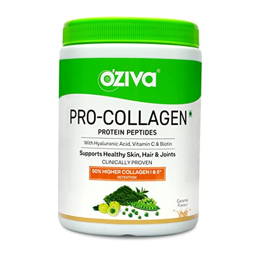 OZiva Pro Collagen Protein Peptides | Skin and Hair Health | Caramel