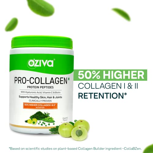OZiva Pro Collagen Protein Peptides | Skin and Hair Health | Caramel