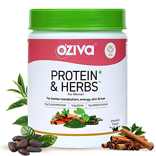 OZiva Protein and Herbs for Women | Whey Protein | Ayurvedic Herbs | Weight Control | Better Metabolism | Vanilla Almond