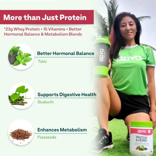 OZiva Protein and Herbs for Women | Whey Protein | Ayurvedic Herbs | Weight Control | Better Metabolism | Vanilla Almond