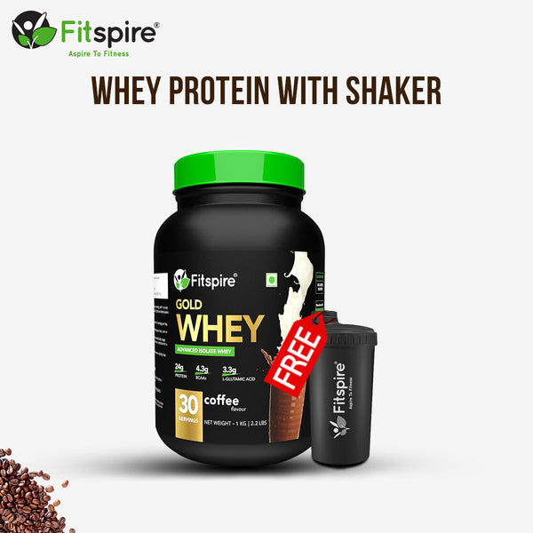 Fitspire Advanced Isolate Gold Whey Protein | Muscle Growth and Recovery | Gluten-Free | Coffee