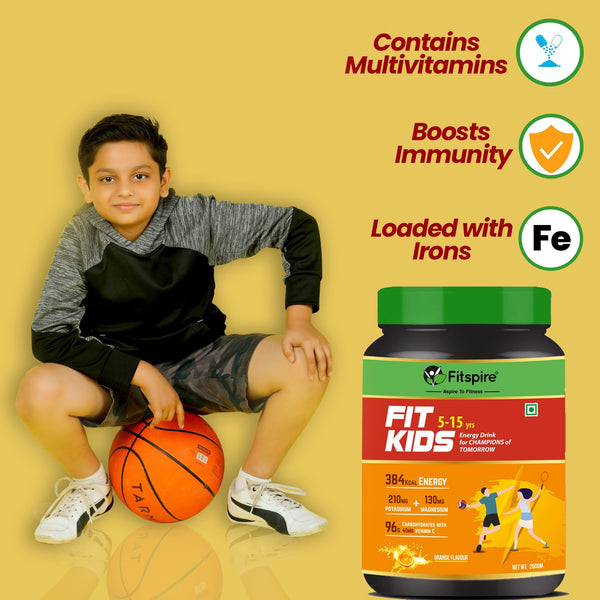 Fitspire Energy Drink | Vitamin C Enriched | Kids | Orange