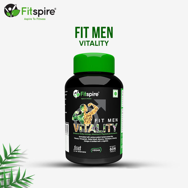 Fitspire Fit Men Vitality Tablets | L-Arginine | Fenugreek | Ashwagandha | Stamina and Performance