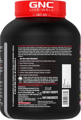 GNC AMP Gold Series Whey Protein | 24g Protein Per Scoop | Muscle Recovery | Vanilla Ice Cream