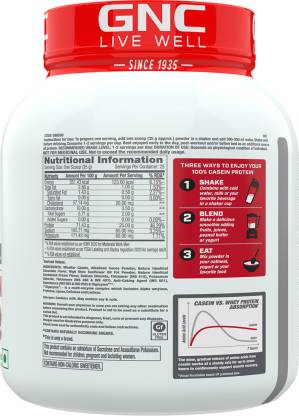 GNC Pro Performance Micellar Casein | 25g Protein Per Scoop | Overnight Muscle Recovery | Chocolate Supreme