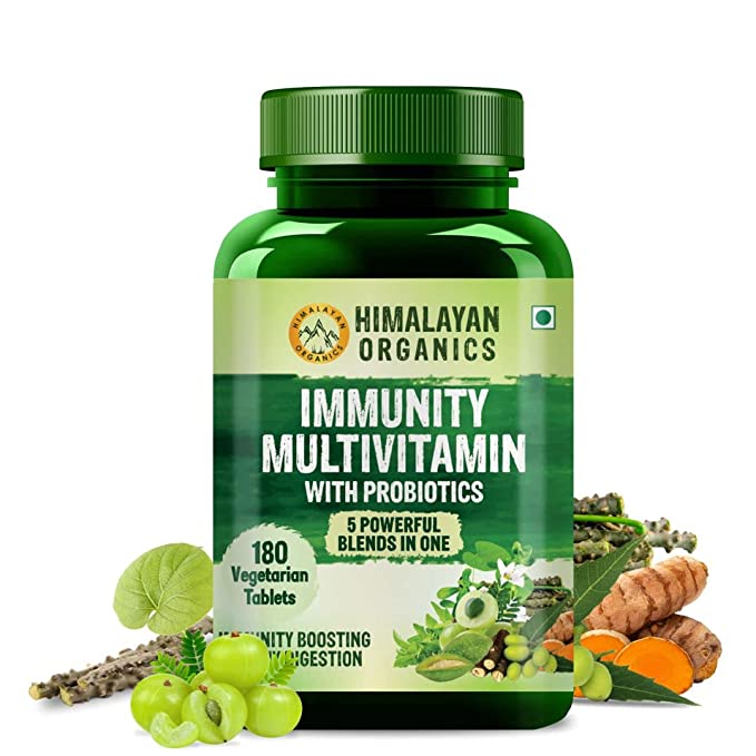 Himalayan Organics Immunity Multivitamin | Probiotics | Vitamin C, D, K2, Zinc