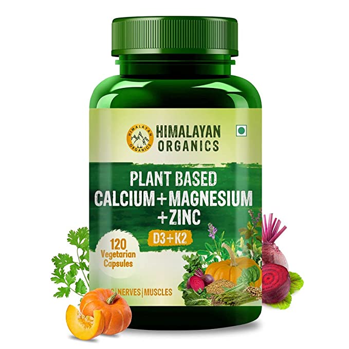 Himalayan Organics Plant Based Calcium | Magnesium | Zinc | D3 and K2 | Whole Food Natural