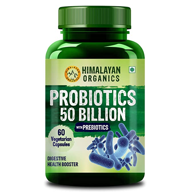 Himalayan Organics Probiotics 50 Billion CFU | Prebiotics 150mg | Digestion and Gut Health