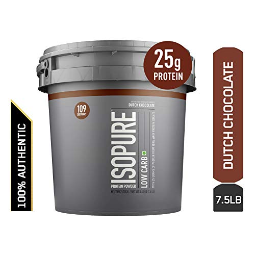 Isopure Low Carb 100% Whey Protein Isolate | 25g Protein per Scoop | Gluten-Free | Dutch Chocolate