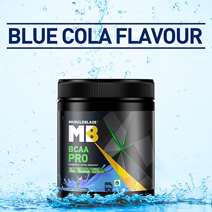 MuscleBlaze BCAA Pro | 7g Vegan BCAAs | Intra-Workout | Muscle Recovery | Blueberry Lemonade
