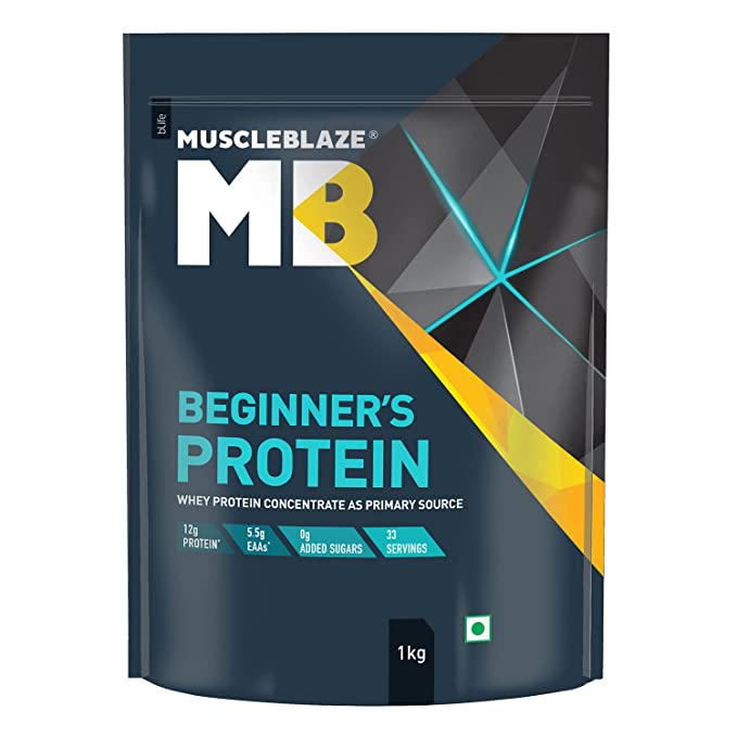 MuscleBlaze Beginner Whey Protein | No Added Sugar | Muscle Building | Chocolate