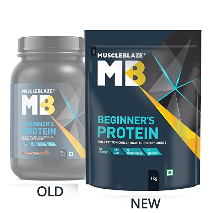 MuscleBlaze Beginner Whey Protein | No Added Sugar | Muscle Building | Chocolate